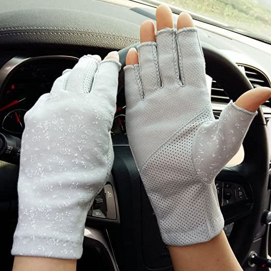 1 Pair Summer New Women's gloves Thin Mid Length Cotton Sun