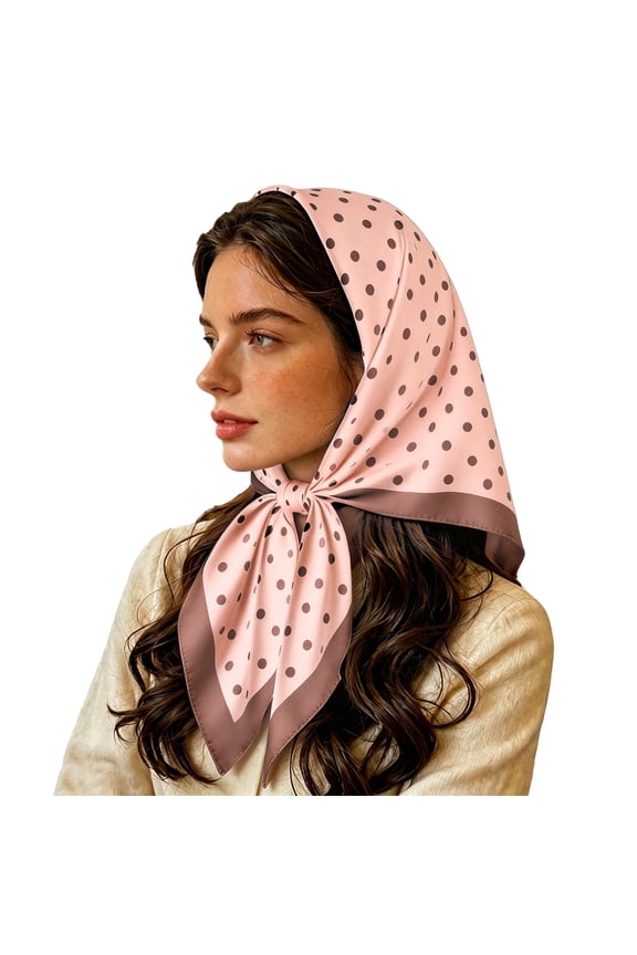 Lightweight Summer Headwear Flat Square Silk Scarf Wrap for Neck and Hair Sun Shield