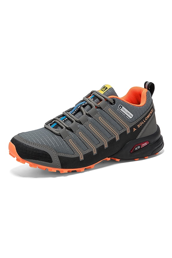 Lightweight Summer Men Mountaineering Running Shoes, Ventilated Breathable Hiking Sneakers, Non-Slip Shockproof Footwear for Outdoor Trail Sports and Mountain Climbing
