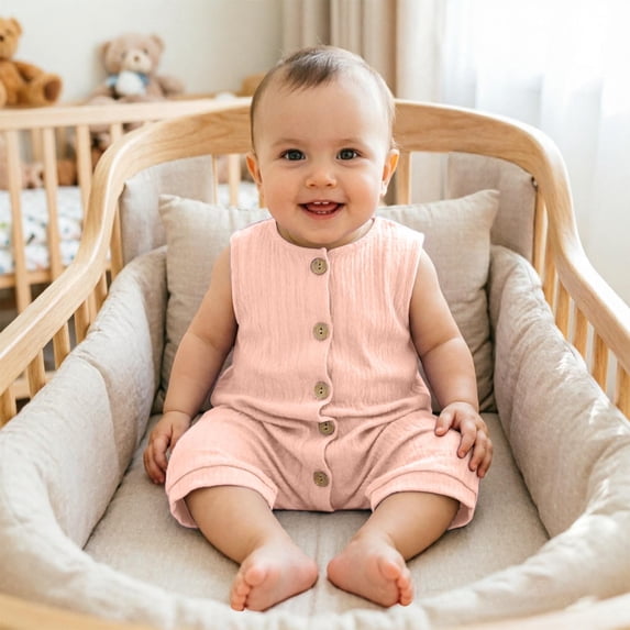 Lightweight Summer Piece Romper for Girls Breathable Sleeveless Jumpsuit for Home Wear Crafted for Casual Daily Comfort