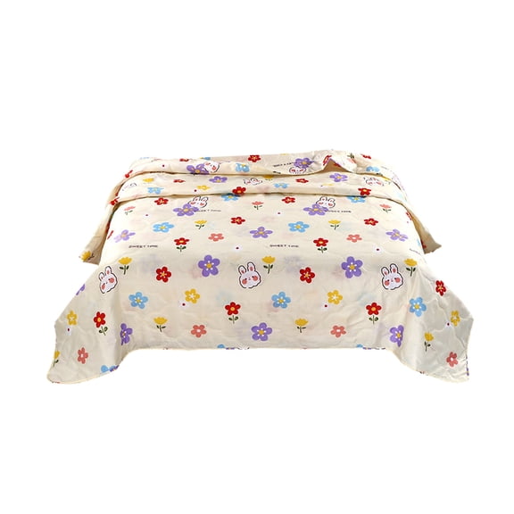 Lightweight Summer Quilt, Air-Conditioning Quilt, Washable Cotton Inserts, Cute Animated Print, Breathable Construction, Perfect for Kids' Rooms and Multi-Season Use