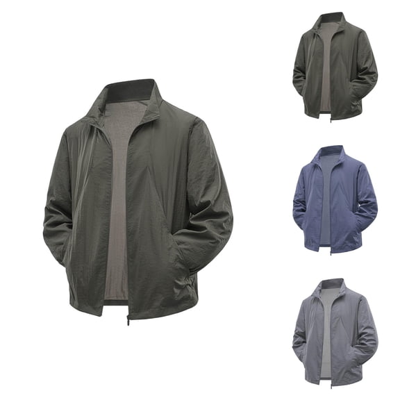Lightweight Sun Hoodies for Men 2025 Long Sleeve Casual Collared Zip Up Jacket with Pockets Outerwear Fishing Hoodie