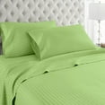 thumbnail image 1 of Lightweight Super Soft 600 Thread Count |100% Egyptian Cotton| Ultra Soft | Cooling for Hot Sleepers | Twin Size 4 Piece Sheet Set Fit 22" Inch to 24" Inch Deep Pocket { Sage Green Stripe }, 1 of 6