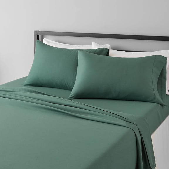 Lightweight Super Soft, Breathable Brushed Microfiber 4-Piece Bed Sheet Set, Wrinkle Resistant with 14-Inch Deep Pockets, Queen, Emerald Green, Solid