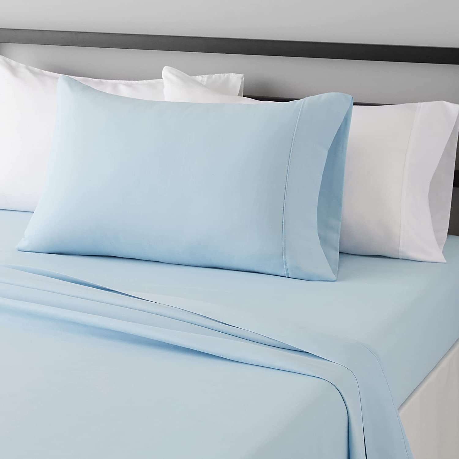 Sleeptone 6pc Twin Size Sheet Set, Brushed Microfiber, Ice Blue main image 1
