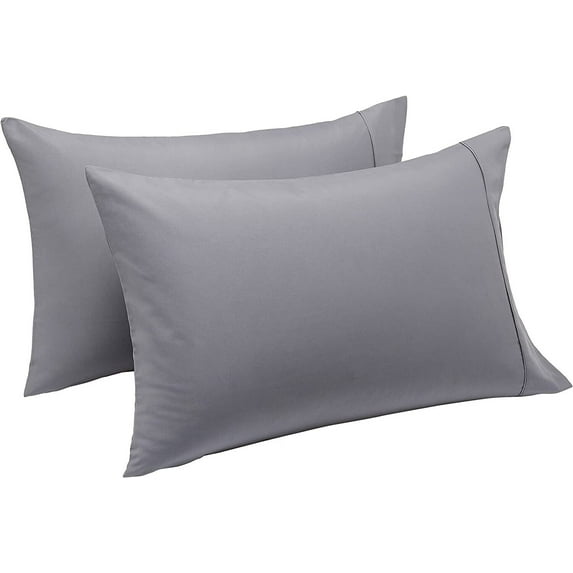 Lightweight Super Soft Easy Care Microfiber Pillowcase, Standard, Dark Grey, 2