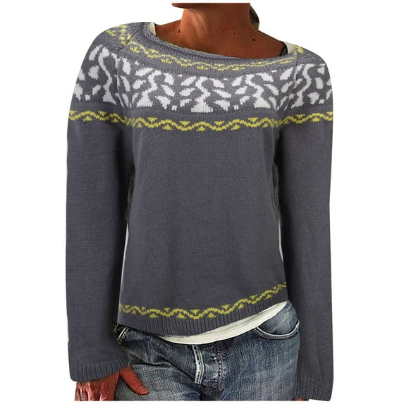 Lightweight Sweaters for Women Oversized Knit Sweaters Crewneck Long Sleeves Trendy Pullover Top Knitted Sweater Dark Gray XXXXL