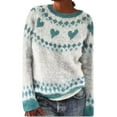 thumbnail image 1 of Lightweight Sweaters for Women Oversized Knit Sweaters Crewneck Long Sleeves Trendy Pullover Top Knitted Sweater Mint Green M, 1 of 4