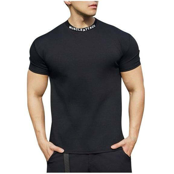Lightweight T Shirts for Men Men Shrits Men's Crewneck Bodybuilding Gym Tees Short Sleeve Slim Fit Muscle T-Shirts Workout Athletic Fitness T-Shirt Tops