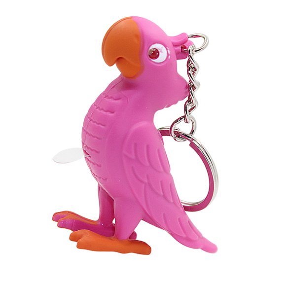 Lightweight Talking Parrot Keychain With LED Light Creative Key Chain Adornment For Quick Nighttime Access