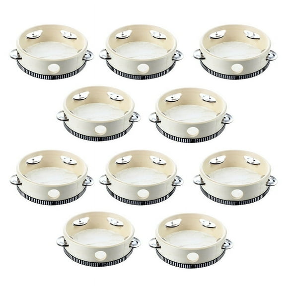 Lightweight Tambourine, Sheepskin White, 6", 10 Count