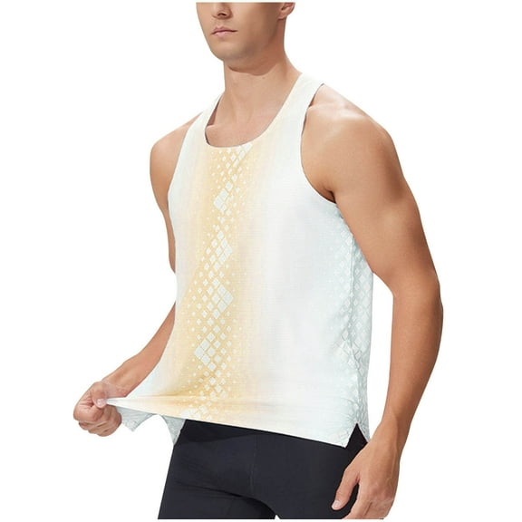 Lightweight Tank Tops for Men Classic Gradient Color Mens Undershirts Marathon Sport Race Vests