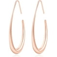thumbnail image 1 of Lightweight Teardrop Hoop Earrings for Women - 14k Gold/White Gold Plated Large Oval Pull Through Hoop Earrings High Polished Statement Jewelry Gift for Women, 1 of 5