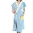 thumbnail image 1 of Lightweight Terry Cloth Robes for Women Towel Bathrobes Long Soft Absorbent Robes Home Hotel Spa Robe Blue Free Size, 1 of 2