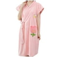 thumbnail image 1 of Lightweight Terry Cloth Robes for Women Towel Bathrobes Long Soft Absorbent Robes Home Hotel Spa Robe Pink Free Size, 1 of 4