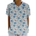 thumbnail image 1 of Lightweight Tops & Blouses Womens Tops Dressy Casual Short Sleeve V Neck Womens Blouses for Work Professional Body Suit Yoga Tops with Built in Bra, 1 of 5