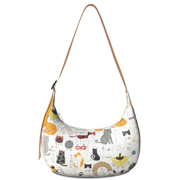Lightweight Tote Bag for Women – Trendy & Durable, Abstract Cat Art Pattern, Minimalist Cat Design, Spacious Artistic Cat Lover Purse