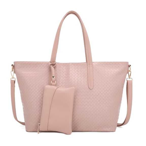 Lightweight Tote Bags Set for Women Large Laptop Work Top Handle Handbag 2pc Set with Small Wristle Wallet Purse