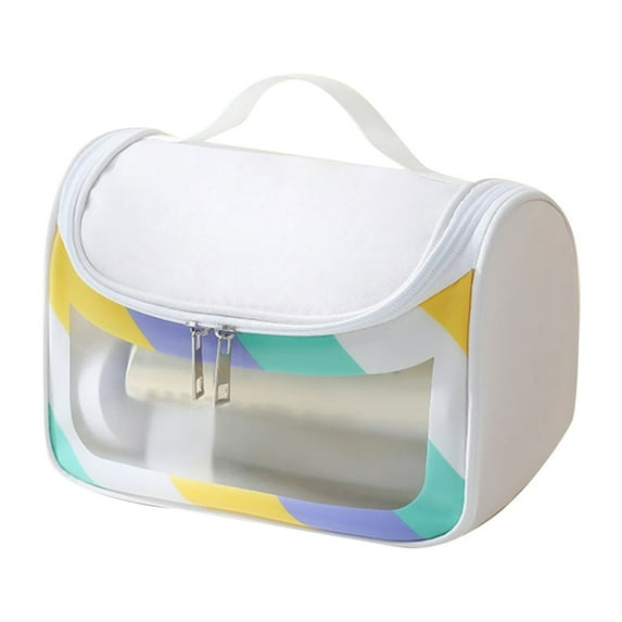 Lightweight Transparent Cosmetic Bag for Daily Makeup Portable Travel Organizer with Handheld Convenience