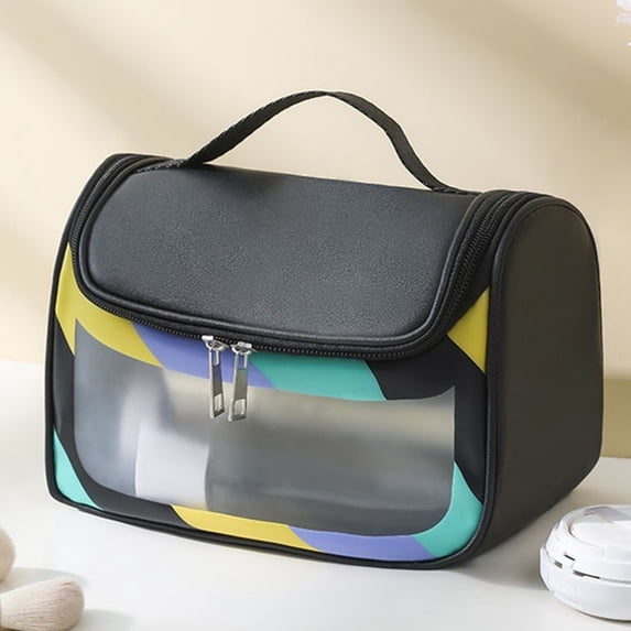 Lightweight Transparent Cosmetic Organizer for Daily and Travel Toiletry Storage with Convenient Handheld Design