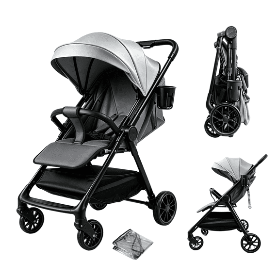 Lightweight Travel Baby Stroller, Fold Infant Pushchair & Pram for 0-3 Years Old,Compact,Folding,Unisex,GREY