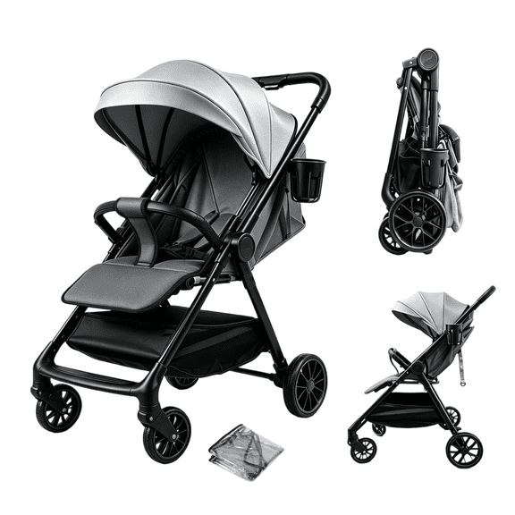 Lightweight Travel Baby Stroller, Fold Infant Pushchair & Pram for 0-3 Years Old,Compact,Folding,Unisex,GREY