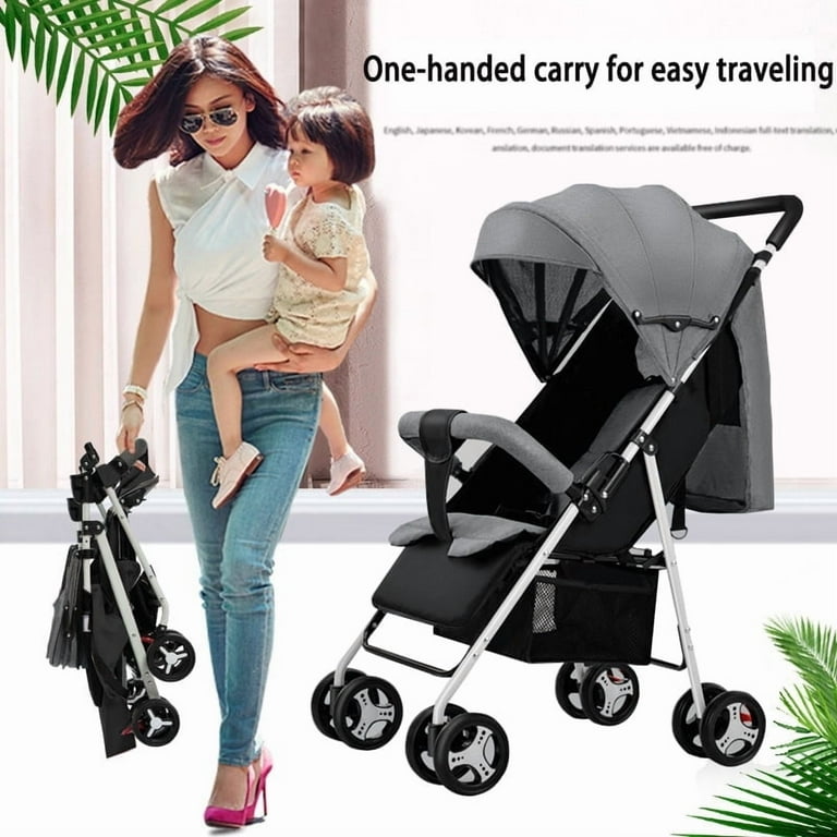 Lightweight Travel Baby Stroller, Fold Infant Pushchair Pram for