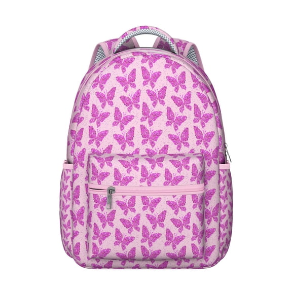 Lightweight Travel Backpack Featuring Artistic Butterfly and Bright Floral Patterns, Stylish Small School Bag for Fashion Lovers