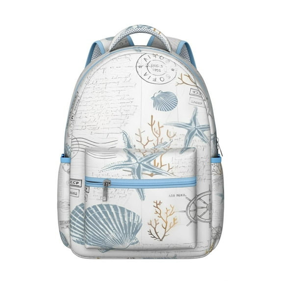 Lightweight Travel Backpack Featuring Vintage Seashell and Ocean Themes