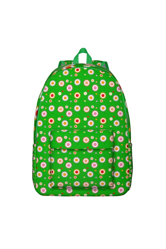 Lightweight Travel Backpack with Geometric Rainbow Gradient and Ocean Beach Scenery – Waterproof, Spacious Backpack for Students and Commuters