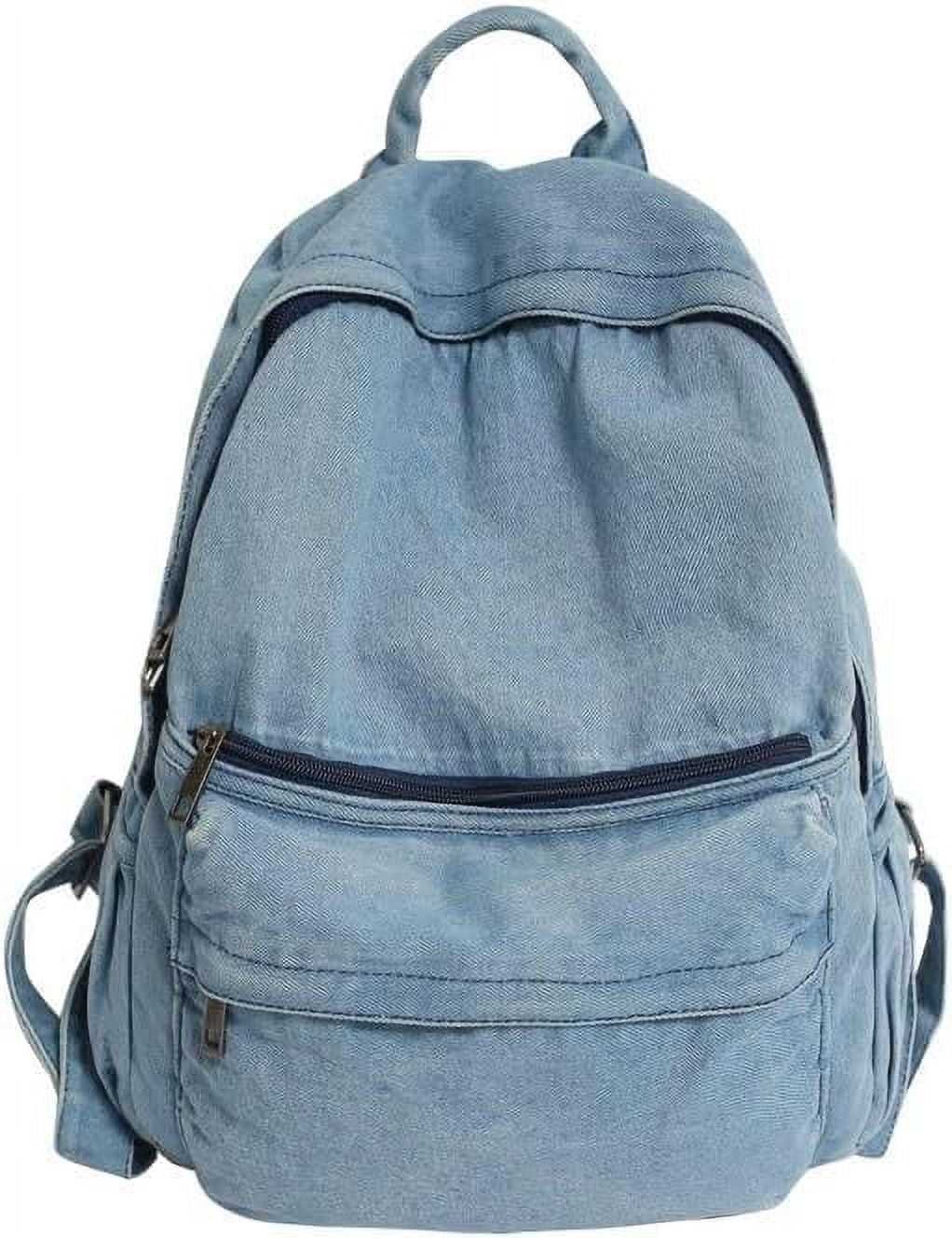 Lightweight Travel Denim Backpack Vintage Y2K Daypack Adjustable Shoulder Bags Amazon.com | TYHOTULY Denim Backpack for Women Men Y2K  main image 2