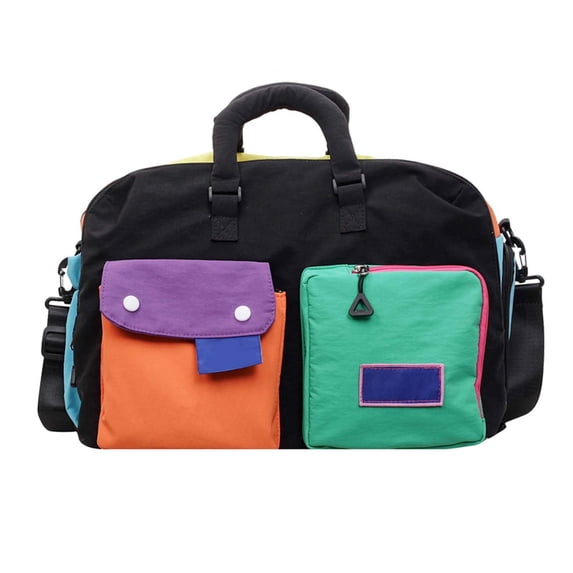 Lightweight Travel Duffel with Luggage Sleeve, Multi-Pocket Overnight Weekender Bag for Gym, Commute, and Short Trip Storage, Nylon Travel Tote for Men and Women