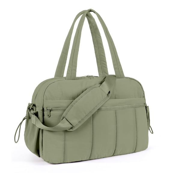 Lightweight Travel Duffle Bag for Women, Quilted Puffy Weekender with Wet Pocket for Gym, Overnight, Personal Item Carry On