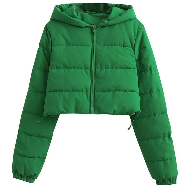 Lightweight Travel Jacket for Women Short Simple Solid Color Hooded Hand Stuffed Cotton Jacket Women S Wear