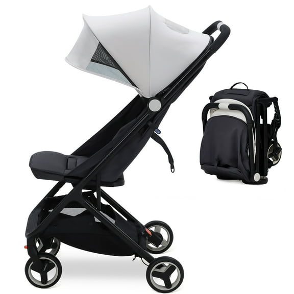 Lightweight Travel Stroller, One-Hand Fold, Reclining Seat, Canopy, Smooth Suspension, Airplane Friendly, 5-Point Harness