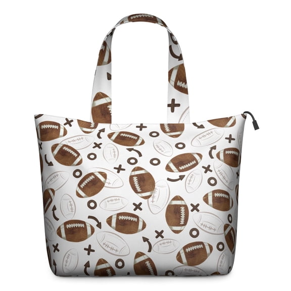 Lightweight Travel Tote Bag with Soccer Volleyball Sports Prints Large Capacity Weekender Bag with Adjustable Strap, Great for Teen Athletes Weekend Use