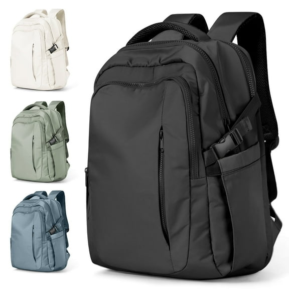 SYCNB Waterproof Lightweight Travel Backpack for Women, Laptop Backpack with Charging Port for College Student, Airline-Approved Carry On Backpack, Personal Item Travel Bag with Shoe Pouch Black