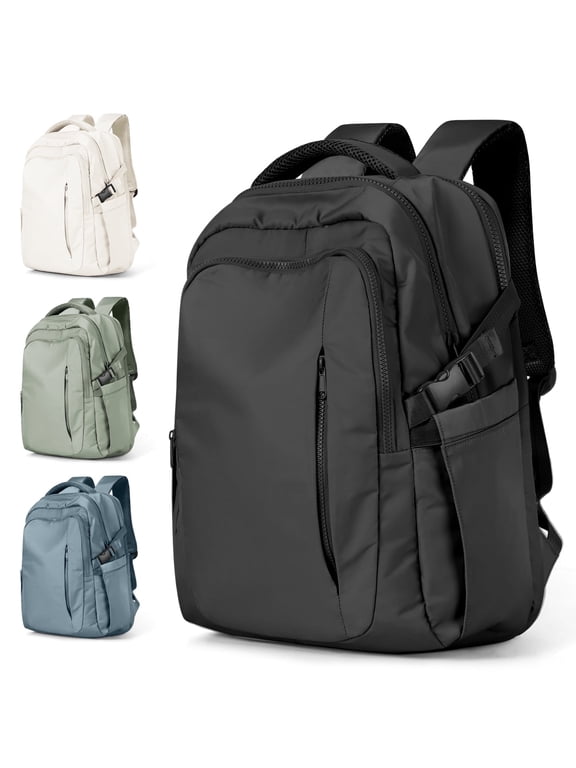 Waterproof Lightweight Travel Backpack for Women, Laptop Backpack with Charging Port for College Student, Airline-Approved Carry On Backpack, Personal Item Travel Bag with Shoe Pouch Black