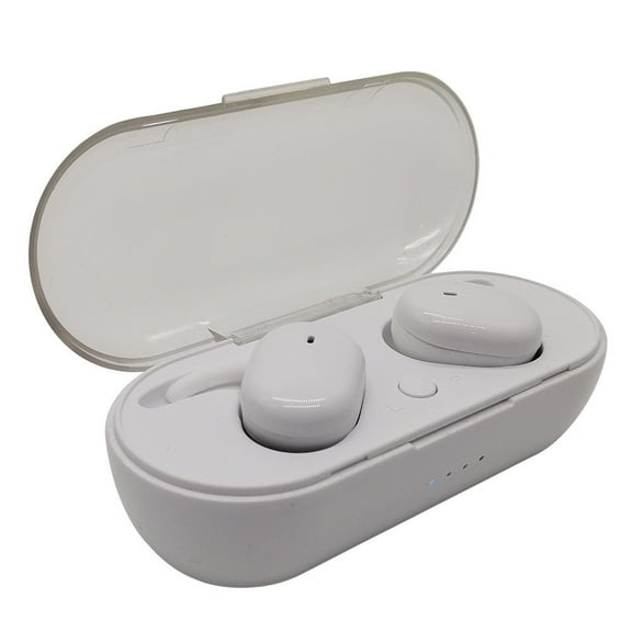 Lightweight True Wireless Earbuds with Charging Case - Bluetooth 5.0 Music Controls, Call Functions, 5 Hour Battery Life Wireless Headset Deep Bass Twins Earphone for Running, Workouts, White