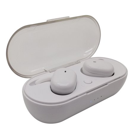 Lightweight True Wireless Earbuds with Charging Case - Bluetooth 5.0 Music Controls, Call Functions, 5 Hour Battery Life Wireless Headset Deep Bass Twins Earphone for Running, Workouts, White