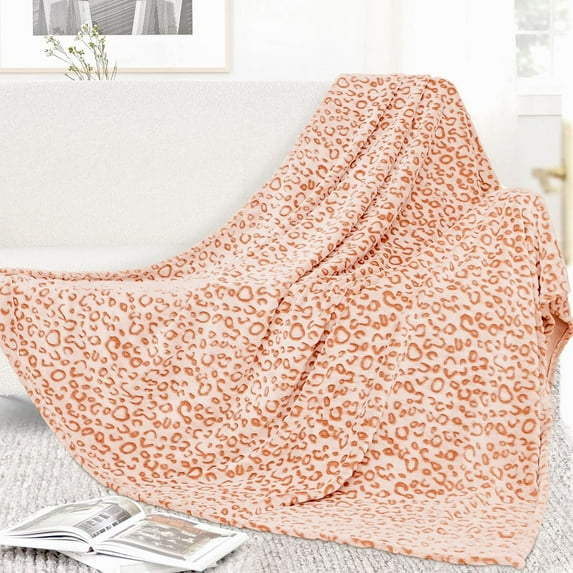 Lightweight Twin Blanket Soft Cozy Orange Blanket Large Cozy Fuzzy Coral Bed Blanket Plush Home Decorative Stuff for Couch Bedroom Livingroom