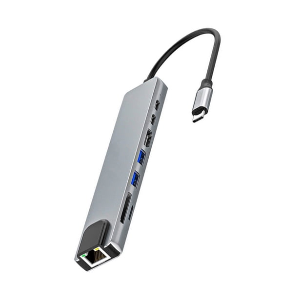 Lightweight Type C Hubs USB C to HDMIs Adapter HDMIs 4K Multiple Connectivity for Office Travel 100Mbps Fast Networking