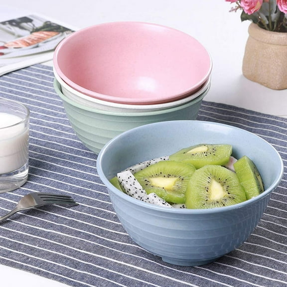 Lightweight & Unbreakable Cereal Bowls - 30 oz Reusable Wheat Straw Bowl Set of 4 - Dishwasher & Microwave Safe - Perfect for Cereal, Soup and Rice - BPA Free, Healthy & Eco-Friendly (4 Color)