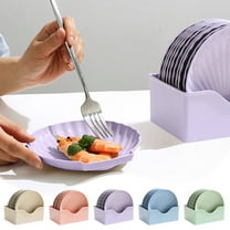 Lightweight Unbreakable Wheat Straw Plates,5.9Inches Dinner Plates Set Of 10,Small Dinner Dishes Plates With Holder For Dessert, Appetizers, Fruits, Snacks, Salads, Etc...Dishwasher & Microwave Safe