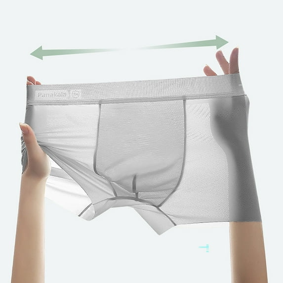 Lightweight Underwear for Men See-Through Boxer Briefs Mens Casual Solid Stretchy Mid Waisted Solid Color Breathable Boxers Summer