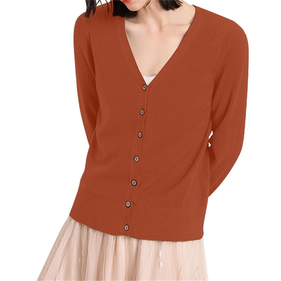 Lightweight V Neck Cardigan Sweater for Women Blouses & Tops Yellow Lightweight V Neck Cardigan Sweater for Women Yellow XXL