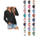 thumbnail image 1 of Lightweight V Neck Sweatshirts for Women 2025 Long Sleeve Casual Plain Sweatshirt Pullover Tops Fall Winter Outfits, 1 of 6