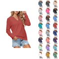 thumbnail image 1 of Lightweight V Neck Sweatshirts for Women 2025 Long Sleeve Casual Plain Sweatshirt Pullover Tops Fall Winter Outfits, 1 of 6