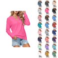 thumbnail image 1 of Lightweight V Neck Sweatshirts for Women 2025 Long Sleeve Casual Plain Sweatshirt Pullover Tops Fall Winter Outfits, 1 of 6