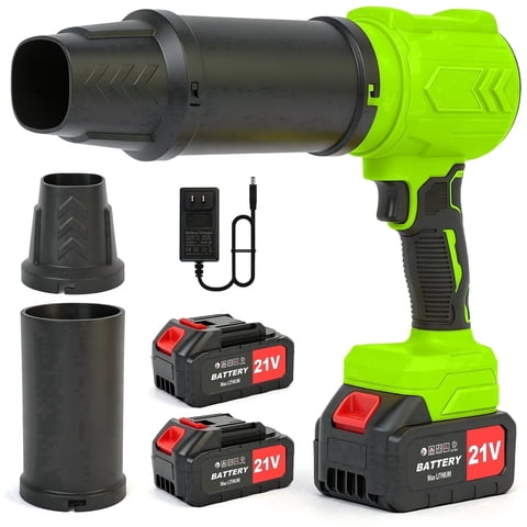 Cordless Leaf Blower, 95,000RPM 110MPH Leaf Blower with 2×4.0Ah Batteries and Charger, Handheld Blower for Patio Cleaning Blowing Leaves & Dust, Green